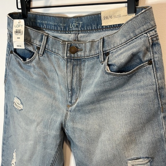 NWT | Womens | LOFT Relaxed Straight Cropped jeans | 28/6 | Light blue - Picture 2 of 9